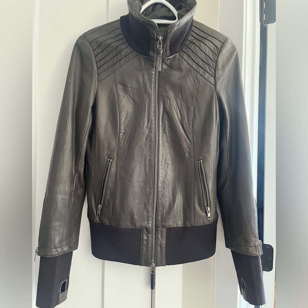 Small brown leather Mackage jacket NWOT